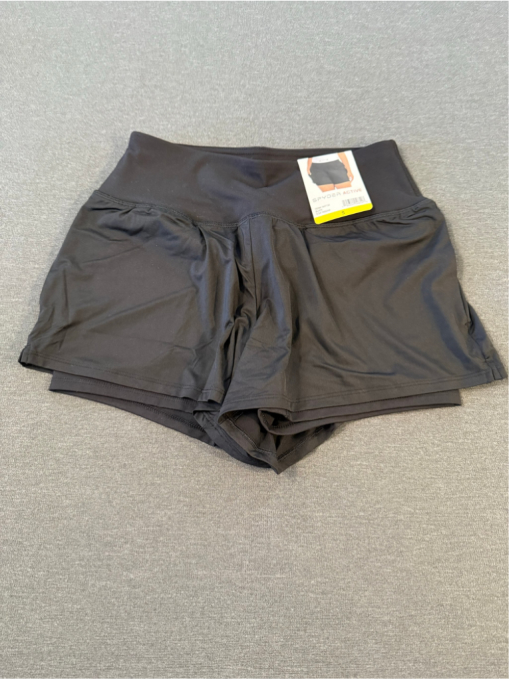 NWT Spyder Active Black 2-in-1 Running Shorts S